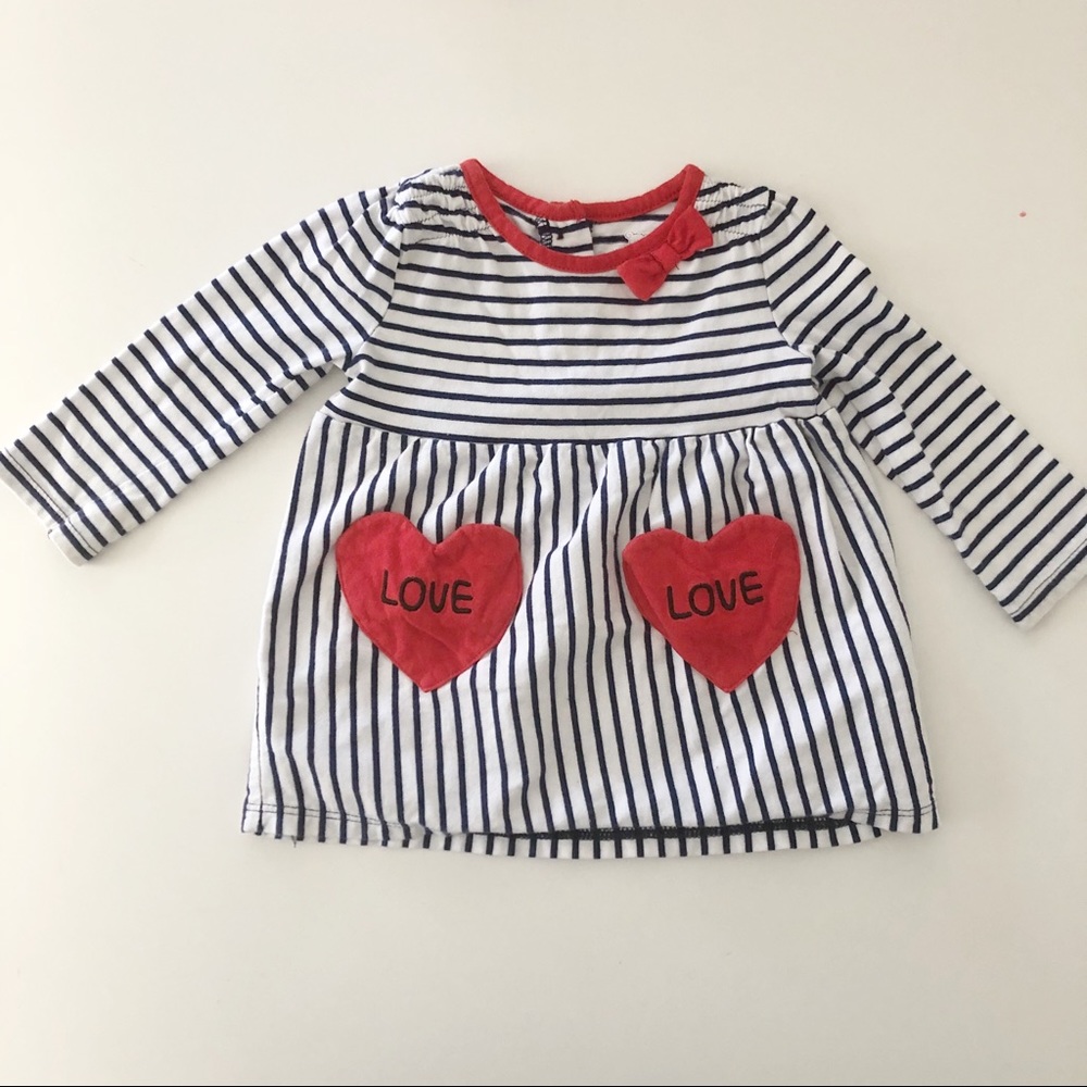 Navy and white strip dress